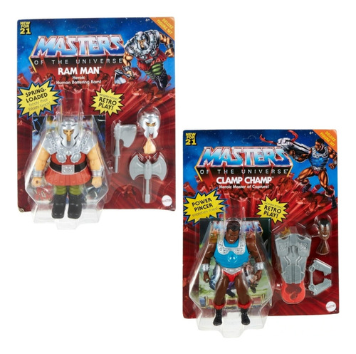 Packs 2 Personajes He-man Ram Man / Clam Champ Originales 