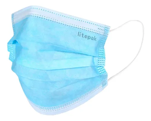 Litepak Pcs Premium Mascarilla Desechable Suave 3ply Nariz .