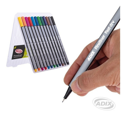 12 Lápices Fineliner Colores Adix / Phoros