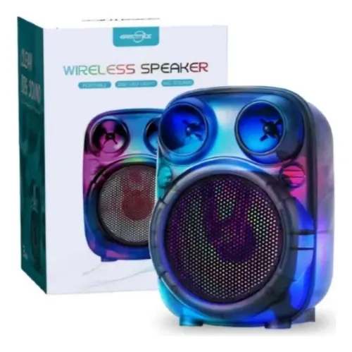 Parlante Bluetooth Portátil Con Luces Led , Fm , Usb , Tf Negro