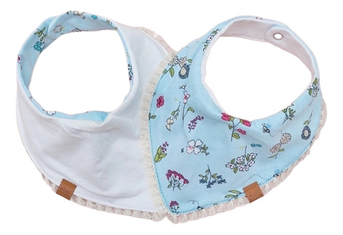 Babero Reversible Mini Anima Bandana Bebe Primavera Celeste