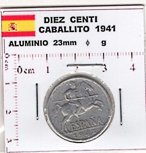 Monedas  España 1941  Caballito  5  Centimos   Aluminio Ef31