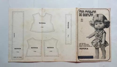 Molde de vestido de boneca de pano