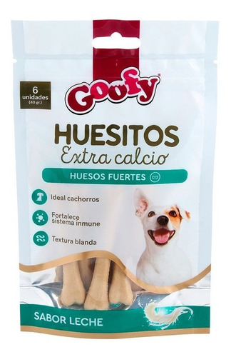 Snack Para Perros. Goofy Huesitos Extra Calcio. 40 Gramos.