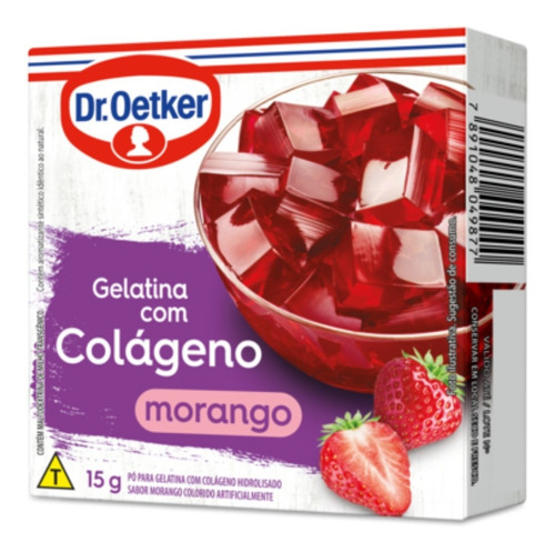 Gelatina Com Colágeno Morango Dr. Oetker 15g