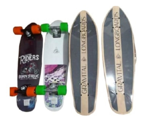 Imagen 4 de 4 de Mini Longboard Cruiser Gravital Maple Llantas 60mm
