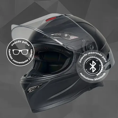 Casco Integral Para Motocicleta Helmet Negro Mate,dot | MercadoLivre