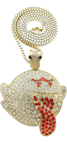 Blingfactory Hip Hop Iced Mario Ghost Boo Colgante Y Collar