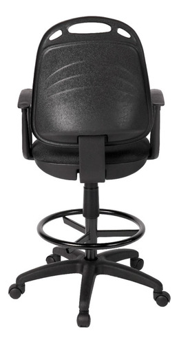 Silla de escritorio de Outlet Diva cajera con apoyabrazos y con ruedas ergonómica negra con tapizado de tela marathon