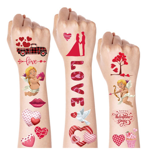 Pegatina De Tatuaje Para El Da De San Valentn (c)