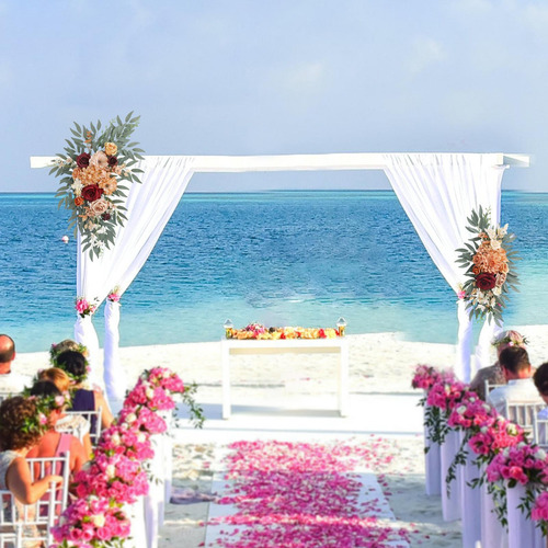 Botín Floral Artificial Boda Arco Flor Hecho A Estilo A, 2 U
