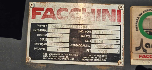 Rodocaçamba Facchini 2018/18 Com Pneus 4789