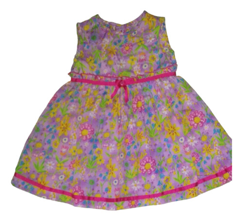 Vestidos De Bebé Color Lila Diseño Floreado Con Lazo Talla 4