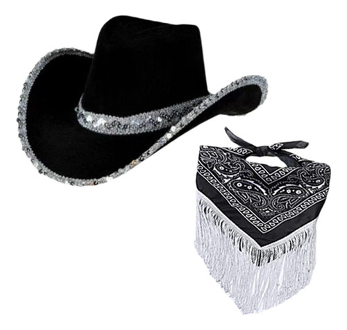 Sombrero De Vaquero Occidental Con Conjunto De Pañuelo Con