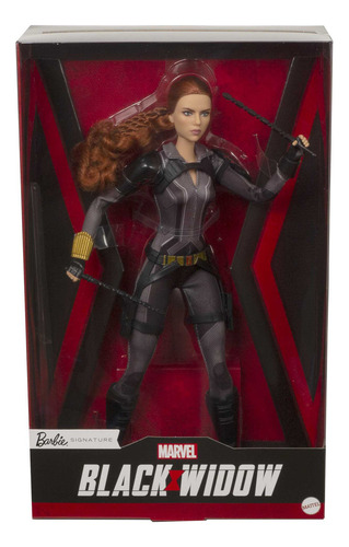 Barbie Muñeca Black Widow Traje Negro (Usado)