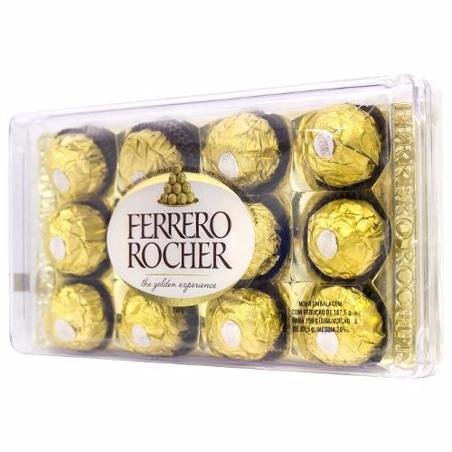 Kit C/4 Unid Ferrero Rocher Chocolate Bombom Com 12 Unidades