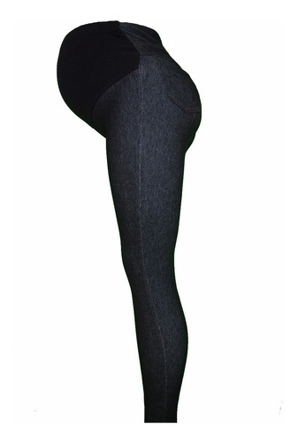 Imagen 2 de 2 de Mayón Leggins Algodón Imitación Mezclilla Ropa Maternidad