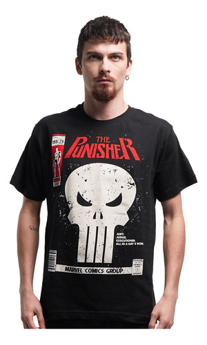 Camiseta Punisher Comic Cover Retro 1980 Rock Activity