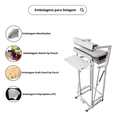 Seladora Recravada Pedal 35cm Para Embalagens Aluminizadas