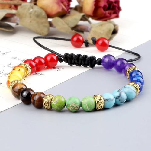 Pulsera - Brazalete Unisex Chakras - Yoga Reiki / Ajustable 