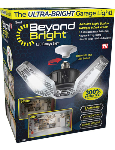 Beyond Bright - Luz Led Ultra Brillante Para Garaje, 3 Panel