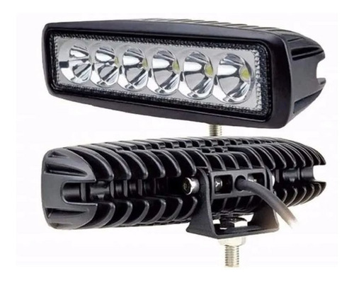 Imagen 3 de 3 de Faro Farol Caminero Rectangular 6 Led En Linea 10-30v