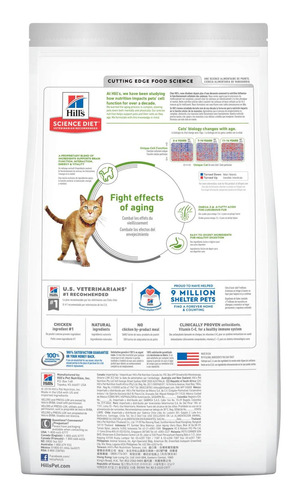 Alimento Hill's Science Diet Para Gato Hill's Science Diet Senior Vitality para gato adulto sabor arroz y pollo en bolsa de 1.4kg