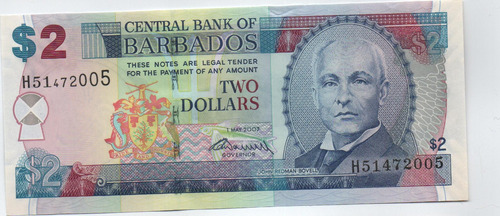 Barbados 2 Dolares 2007