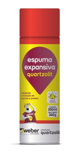 Espuma Expansiva 500ml Quartzolit Isolamento Térmico