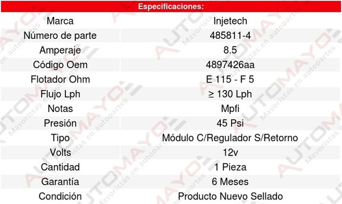 Modulo Bomba Combus Ram 2500 10cil 8.0l 96 Al 97 8304743