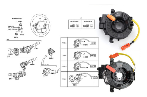 Cinta Espiral Volante Toyota Hilux 4.0 V6 2007 2008 2009