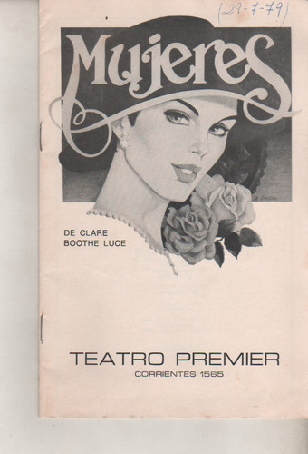Programa Teatro Premier  1979 - Mujeres - Pastorino E Daniel