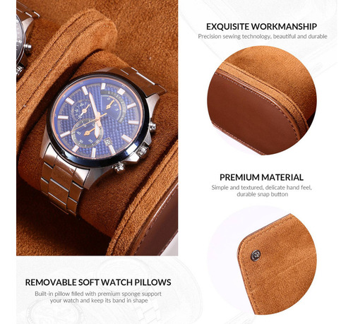 1 Rollo De Reloj De Viaje Con Caja De Reloj Portátil De 3 Ra