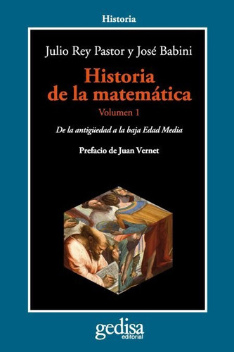 Historia De La Matematica Vol 1 - Rey Pastor Julio (libro) -