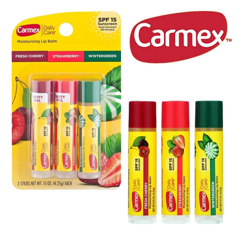 Carmex Hidratante Protetor Labial 15 Fps Kit Com 3 Unidades
