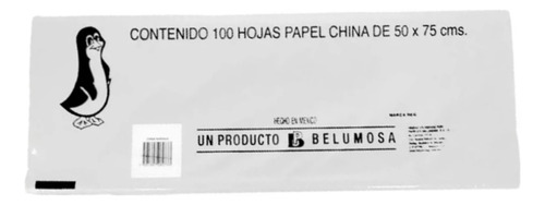 Papel China 100 Pliegos Color Blanco 50x75cm Lisa