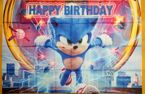 Kit De Decoración De Feliz Cumpleaños, De Sonic