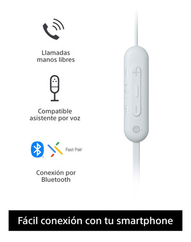 Auriculares Bluetooth Inalámbricos In Ear Sony Wi-c100 White Color Blanco