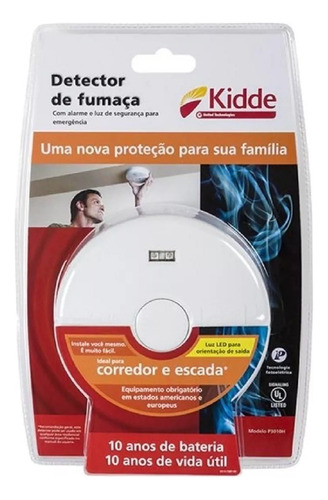 Detector De Fumaça P/ Escada Corredor Luz De Segurança Kidde