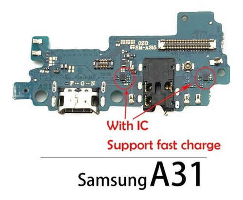 Zocalo Flex Puerto Carga + Microfono Jack Audio Samsung A31
