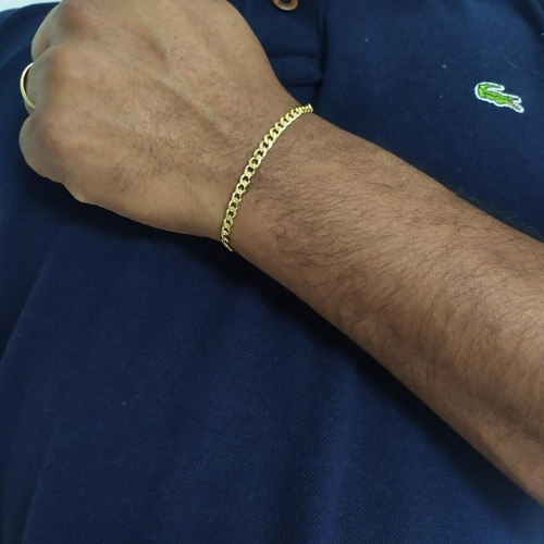 Imagem 3 de 5 de Pulseira Rellicari Masculina Banhada A Ouro 21 Cm 18k P011