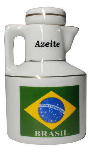  Porta Azeite De Cerâmica Bandeira Do Brasil 11cm Cer2