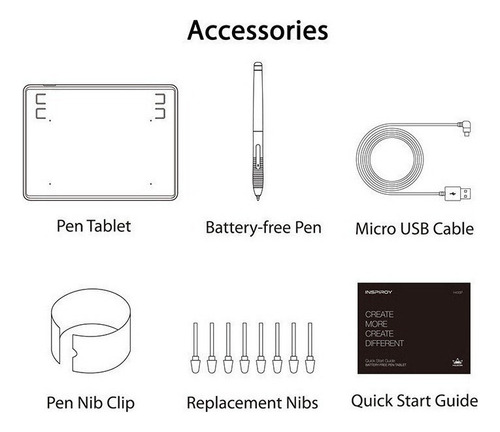 .. Tableta Digitalizadora Negra Huion Inspiroy H430p