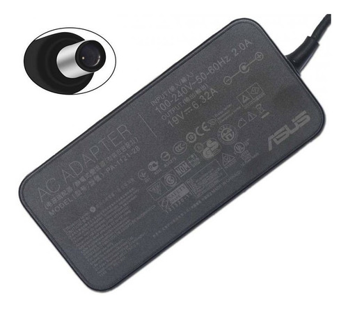 Imagen 2 de 3 de Cargador Asus Original 19v 6.32a 120w 6.0x3.7mm Pin Central