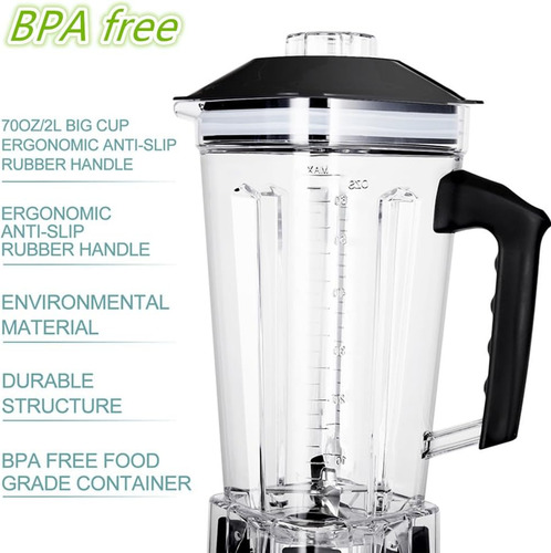 Licuadora Profesional 2200w 70oz Tritán Sin Bpa