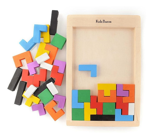 Juego Montessori Tetris Ruso Didáctico Madera Rompecabezas 