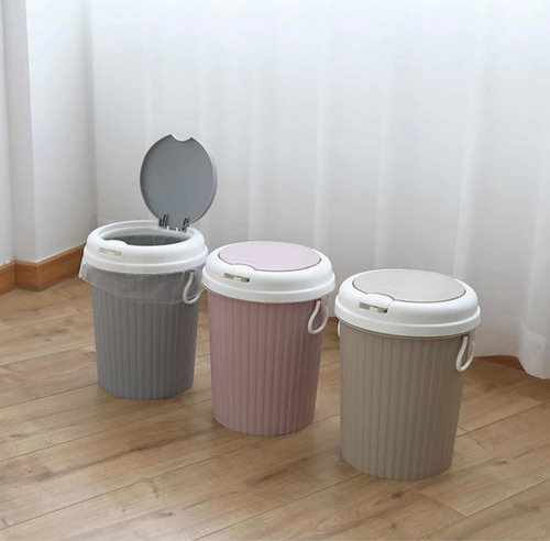 Imagen 3 de 8 de Basurero Papelero Cocina Baño Oficina 15 Litros Tapa Toque