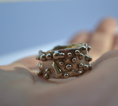 Imagen 7 de 7 de Anillo Arena, Texturas Modeladas A Mano, Macizo De Alpaca