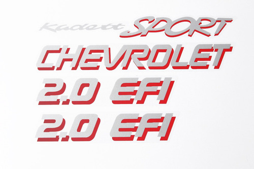 Adesivo Kit Jogo Chevrolet Kadett Sport 2.0 Efi Prata/verm