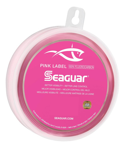 Línea Líder De Pesca Con Fluorocarbono Pink Label, 100% Fluo
